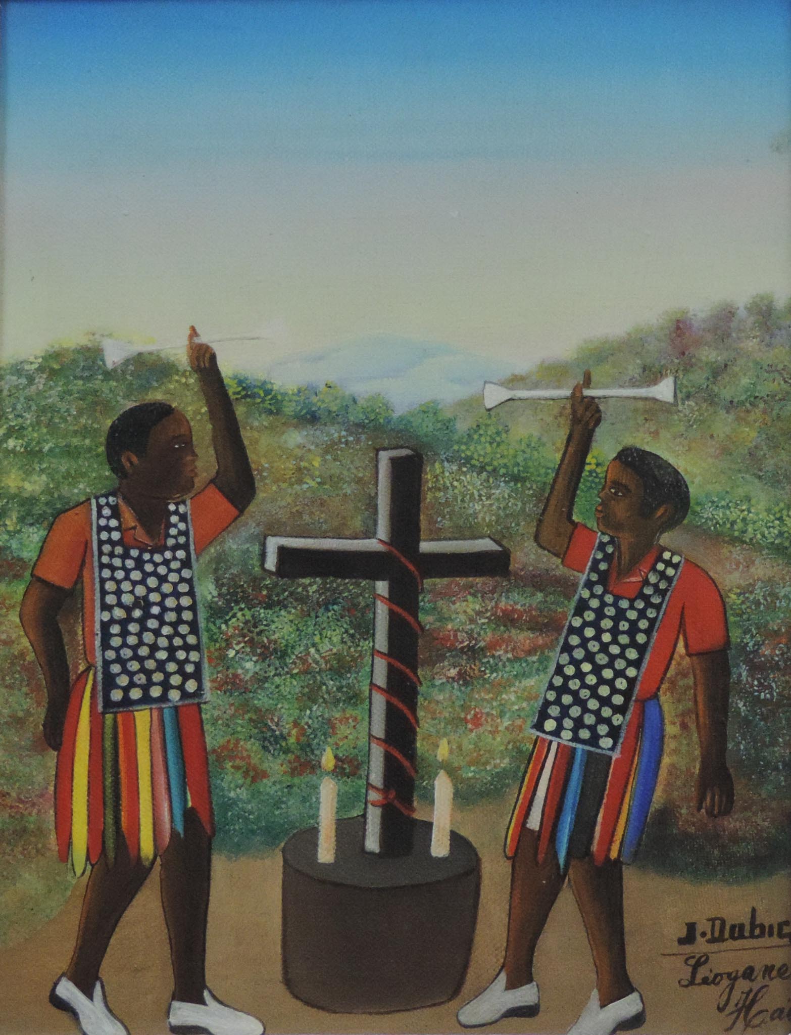 Two Rara Men with Cross, 1980s